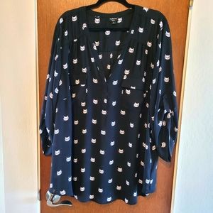 TORRID HARPER GEORGETTE PULLOVER 3/4 SLEEVE BLOUSE, Size 5